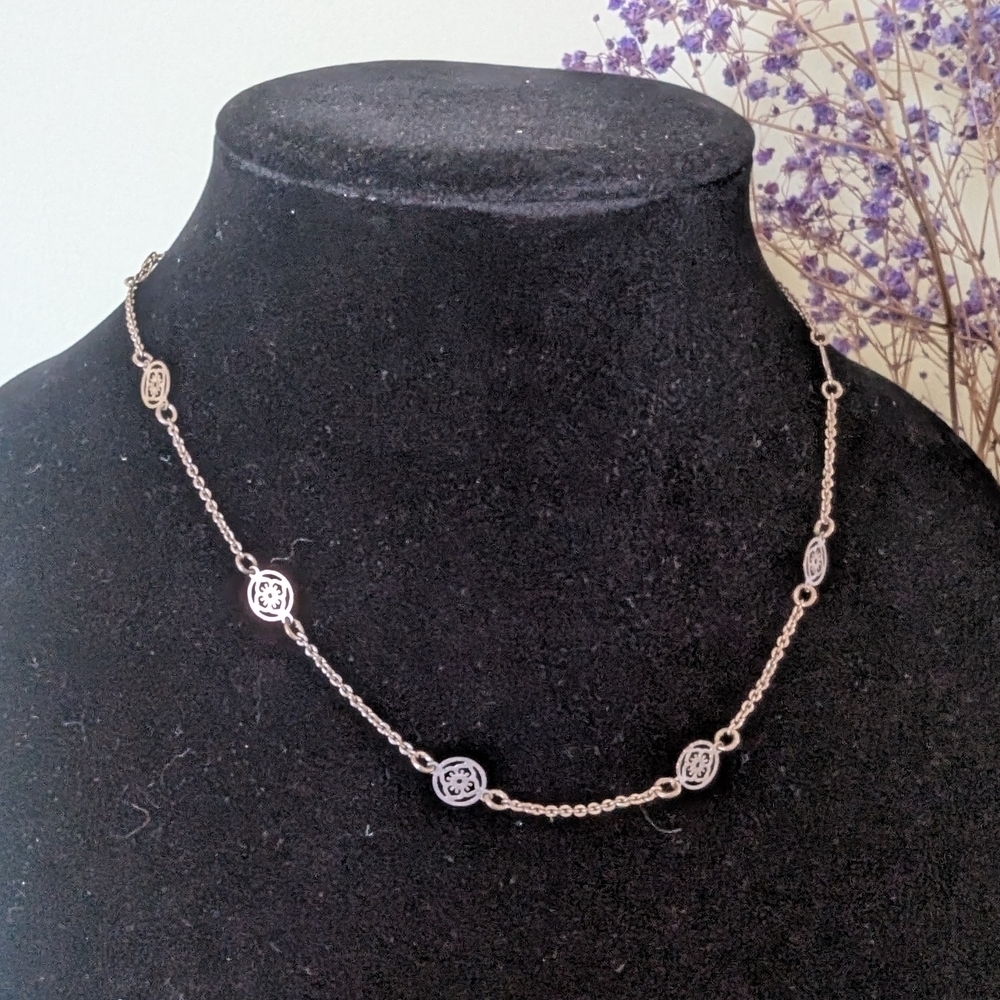 Vintage Avon Silvertone Chain Necklace